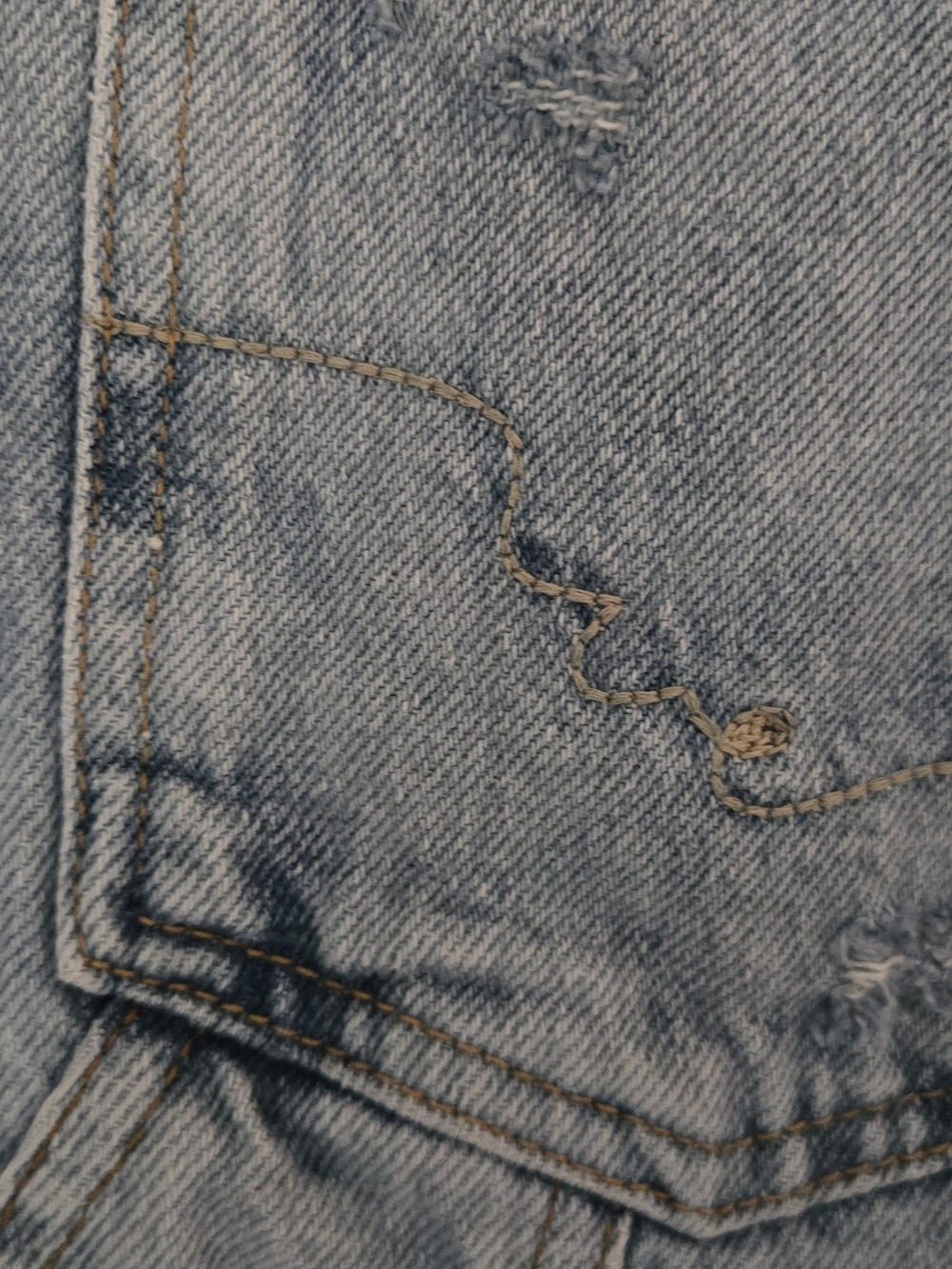 We The Free Light Blue Distressed Denim Shorts - Picture 3 of 4